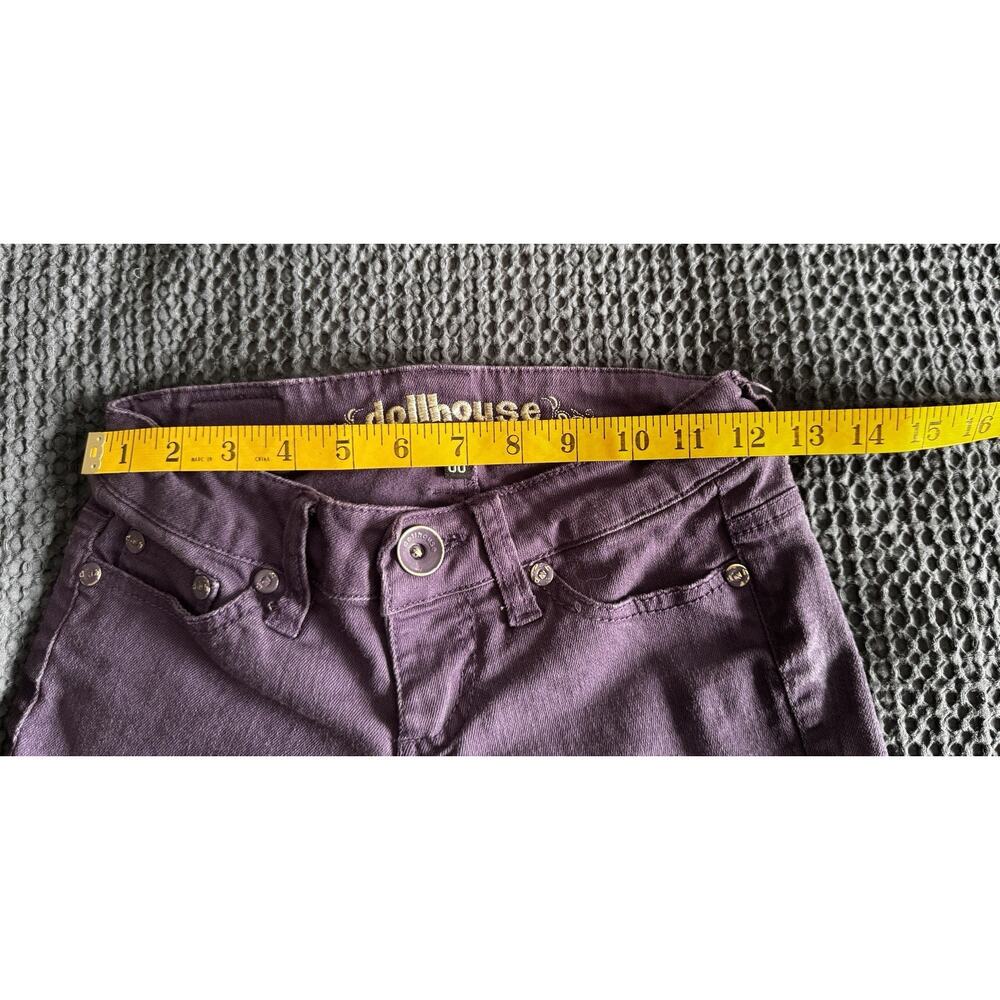 Dollhouse Vintage Y2K Juniors 00 Purple Slim Jeans - Picture 7 of 9